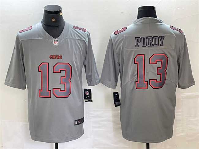 Men%27s San Francisco 49ers #13 Brock Purdy Gray Atmosphere Fashion Football Stitched Jersey